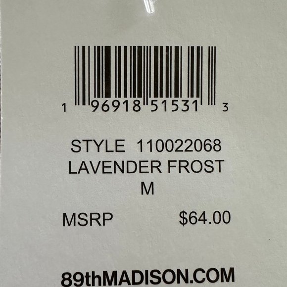 NWT | 89th Madison |Women’s Lavender 3/4 Sleeve Blouse | Size Medium - Picture 5 of 7